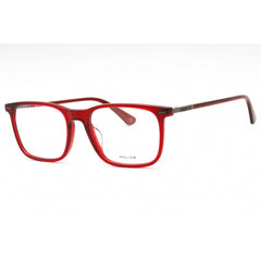 Police Men's Eyeglasses - Transparent Burgundy Plastic Full Rim Frame | VPLF80 0954