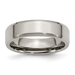 Titanium Beveled Edge 6mm Polished Band | TB156