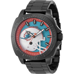 Invicta Men's Watch - NFL Miami Dolphins Black Stainless Steel Bracelet Quartz | 47871