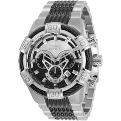 Invicta Men's Chronograph Watch - Bolt Quartz Black and Silver Tone Bracelet | 29569