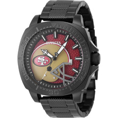Invicta Men's Watch - NFL San Francisco 49ers Quartz Black Steel Bracelet | 47870