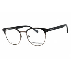 Lucky Brand Men's Eyeglasses - Black Metal Round Full Rim Frame Clear Lens | D306 BLA