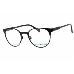 Lucky Brand Men's Eyeglasses - Black Metal Round Full Rim Frame Clear Lens | D314 0BLA