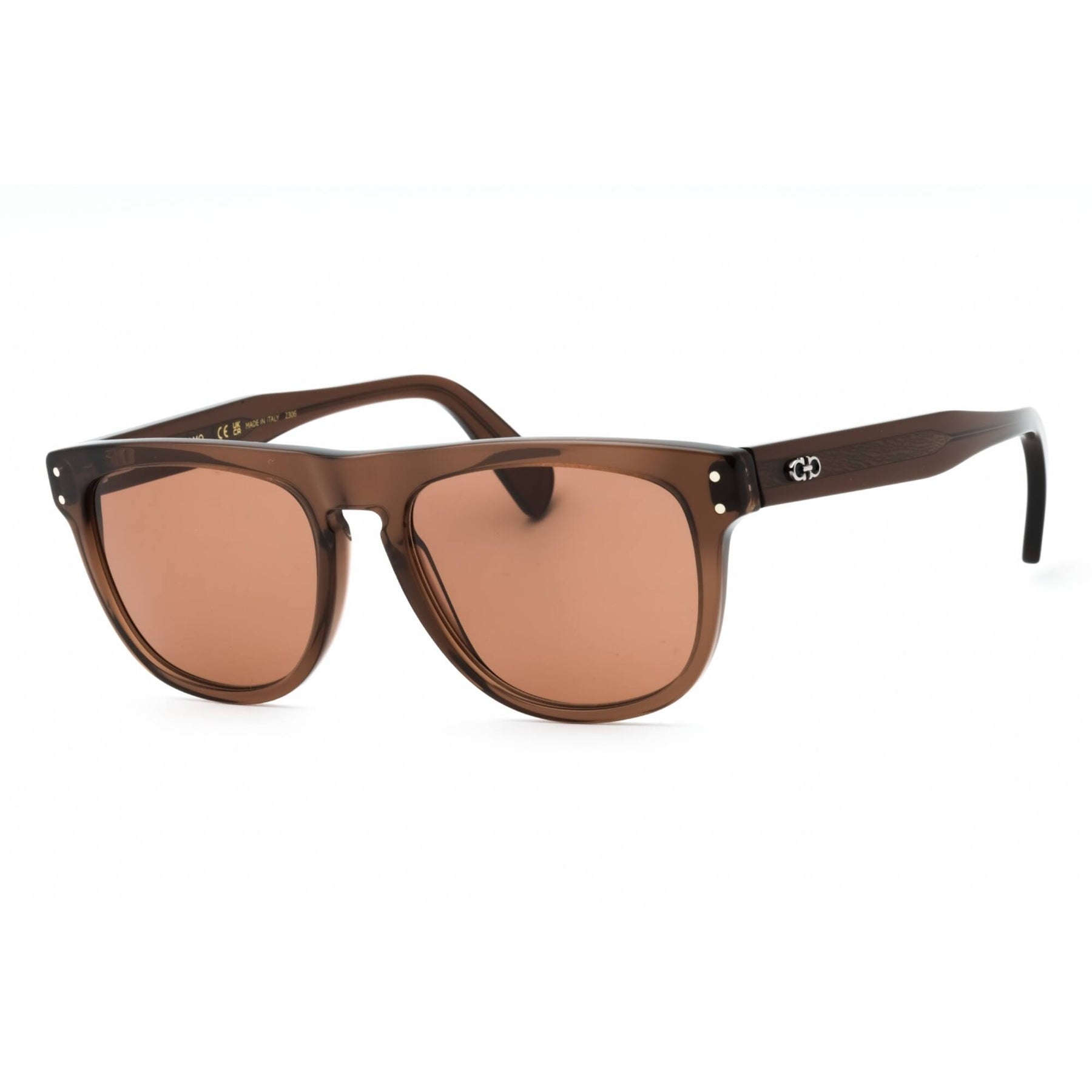 NWT Salvatore Ferragamo SF1111S Transparent Brown Rectangle 55mm Sunglasses Salvatore Ferragamo Men main image 4