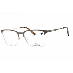 Lacoste Men's Eyeglasses - Matte Gunmetal Metal Square Full Rim Frame | L2295 033
