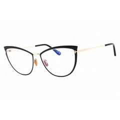 Tom Ford Women's Eyeglasses - Shiny Black Metal Cat Eye Full Rim Frame | FT5877-B 001