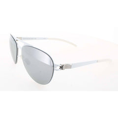 Mykita Unisex Sunglasses - White Pilot Metal Frame Silver Lens | COLLAB-HEINI-WHITE