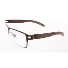 Mykita Unisex Eyeglasses - Brown Rectangular Full Rim Metal Frame | NO1-DIETER-BROWN