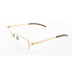Mykita Unisex Eyeglasses - Gold Metal Rectangular Full Rim Frame | NO1-JOE-GOLD 003