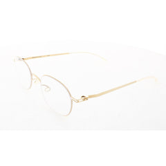 Mykita Unisex Eyeglasses - Gold Metal Oval Full Rim Frame | LITE -JALLU-GOLD-DEMO