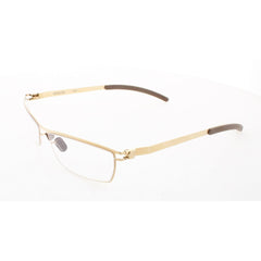 Mykita Unisex Eyeglasses - Gold Metal Rectangular Full Rim Frame | NO1-LIZ-GOLD 003