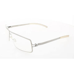 Mykita Unisex Eyeglasses - Silver Metal Rectangular Full Rim Frame | HUGO-SILVER-DEMO