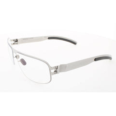 Mykita Unisex Eyeglasses - Shiny Silver Rectangular Frame | NO1-BRAD-SHINY SILVER 51