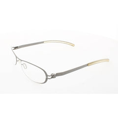 Mykita Unisex Eyeglasses - Grey Metal Oval Shape Full Rim Frame | NO1-ELLEN-GREY-DEMO