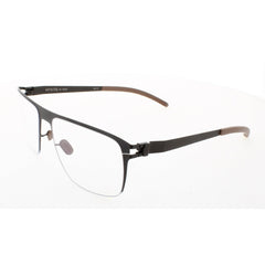 Mykita Unisex Eyeglasses - Dark Brown Square Half Rim Frame | NO1-ELMO-DARK BROWN