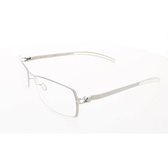 Mykita Unisex Eyeglasses - Pearl Metal Rectangular Full Rim Frame | NO1-LEO-PEARL-DEMO