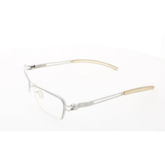 Mykita Unisex Eyeglasses - Silver Metal Rectangular Frame | NO1-ODILE-SILVER-DEMO