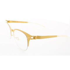 Mykita Unisex Eyeglasses - Zinc/White Cat Eye Full Rim Frame | NO1-ZINC/WHITE-DEMO