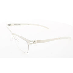Mykita Unisex Eyeglasses - Silver Off White Frame | DECADES-RUBI-SILVER-OFF-WHITE