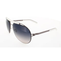 Mykita Unisex Sunglasses - Grey Metal Pilot Full Rim Frame | SUN-EVE-GREY-GREY BLUE