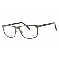 Gant Men's Eyeglasses - Shiny Gunmetal Metal Rectangular Full Rim Frame | GA3280 008