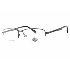 Harley Davidson Men's Eyeglasses - Matte Gunmetal Metal Half Rim Frame | HD0860 009