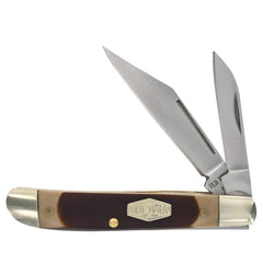 Schrade Folding Knife - Old Timer Peanut Brown Sawcut Delrin Handle Pocket | SC72OT