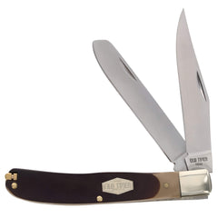 Schrade Folding Knife - Old Timer Bearhead Trapper Clip and Spey Blade, 4 inch | SC96OT