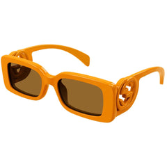 Gucci Women's Sunglasses - Orange Acetate Full Rim Rectangular Frame | GG1325S 008