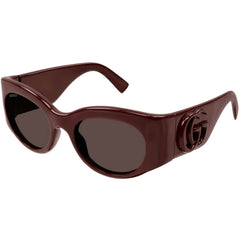 Gucci Women's Sunglasses - Burgundy Injected Plastic Full Rim Oval Frame | GG1544S 002