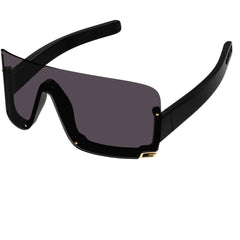 Gucci Women's Sunglasses - Black Plastic Rimless Shield Frame Grey Lens | GG1637S 003