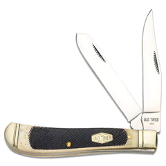 Schrade Folding Knife - Old Timer Gunstock Trapper Genuine Bone, 6.83 inch | SC94OTB