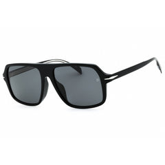 David Beckham Men's Sunglasses - Black Silver Plastic Full Rim | DB 7059/F/S 0BSC M9