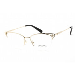 Versace Women's Eyeglasses - Pale Gold Metal Cat Eye Full Rim Frame | 0VE1280 1252
