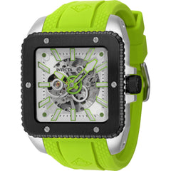 Invicta Men's Watch - Cuadro Mechanical White and Silver Semi-Skeleton Dial | 44006