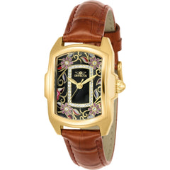 Invicta Women's Watch - Lupah Quartz Yellow Gold Case Brown Leather Strap | 23223