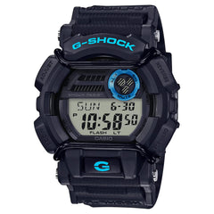 Casio Men's Watch - G-Shock Black and blue Digital Black Resin Strap Alarm| GD400-1B2