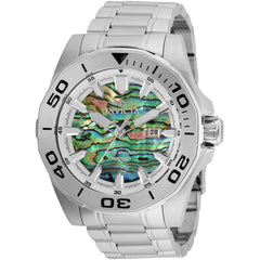 Invicta Men's Watch - Pro Diver Quartz White Abalone Dial Steel Bracelet | 36278