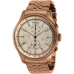 Invicta Men's Watch - Vintage Chronograph Beige Dial Brown Steel Bracelet | 40852