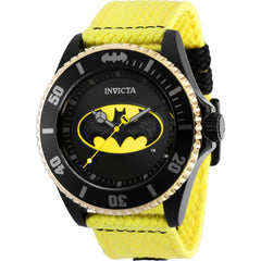Invicta Men's Watch - DC Comics Batman Black and Yellow Dial Polyester Strap | 41286