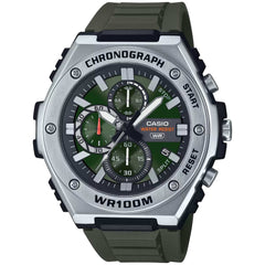 Casio Men's Watch - Chronograph Quartz Green Dial Black Resin Strap | MWA300H-3A