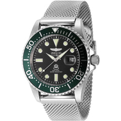 Invicta Men's Watch - Pro Diver Quartz Black Dial Silver Steel Bracelet Dive | 48214