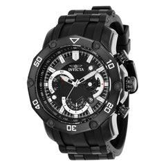 Invicta 22799 Men's Pro Diver Chronograph Black Dial Steel & Silicone Strap Watch