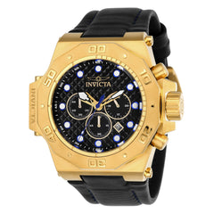 Invicta 23103 Men's Akula Quartz Chronograph Black Dial Black Leather Strap Dive Watch