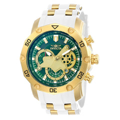 Invicta 23422 Men's Pro Diver Green & Gold Dial Steel & Silicone Strap Chronograph Watch