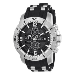 Invicta 24962 Men's Pro Diver Chrono Black Carbon Fiber Dial Steel & Black Silicone Strap Watch