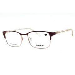 Bebe Women's Eyeglasses - Burgundy Metal Full Rim Rectangular Shape Frame | BB5190 610