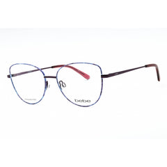Bebe Women's Eyeglasses - Plum Floral Metal Full Rim Cat Eye Shape Frame | BB5207 501