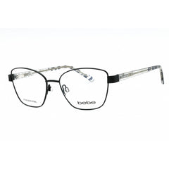 Bebe Women's Eyeglasses - 54 mm Jet Metal Full Rim Cat Eye Shape Frame | BB5209 001