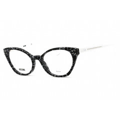 Moschino Women's Eyeglasses - Black Marble Plastic Full Rim Cat Eye | MOS582 0W2M 00